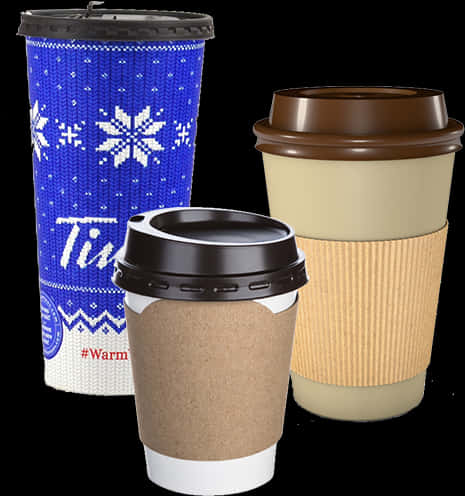 Assorted Disposable Coffee Cups PNG