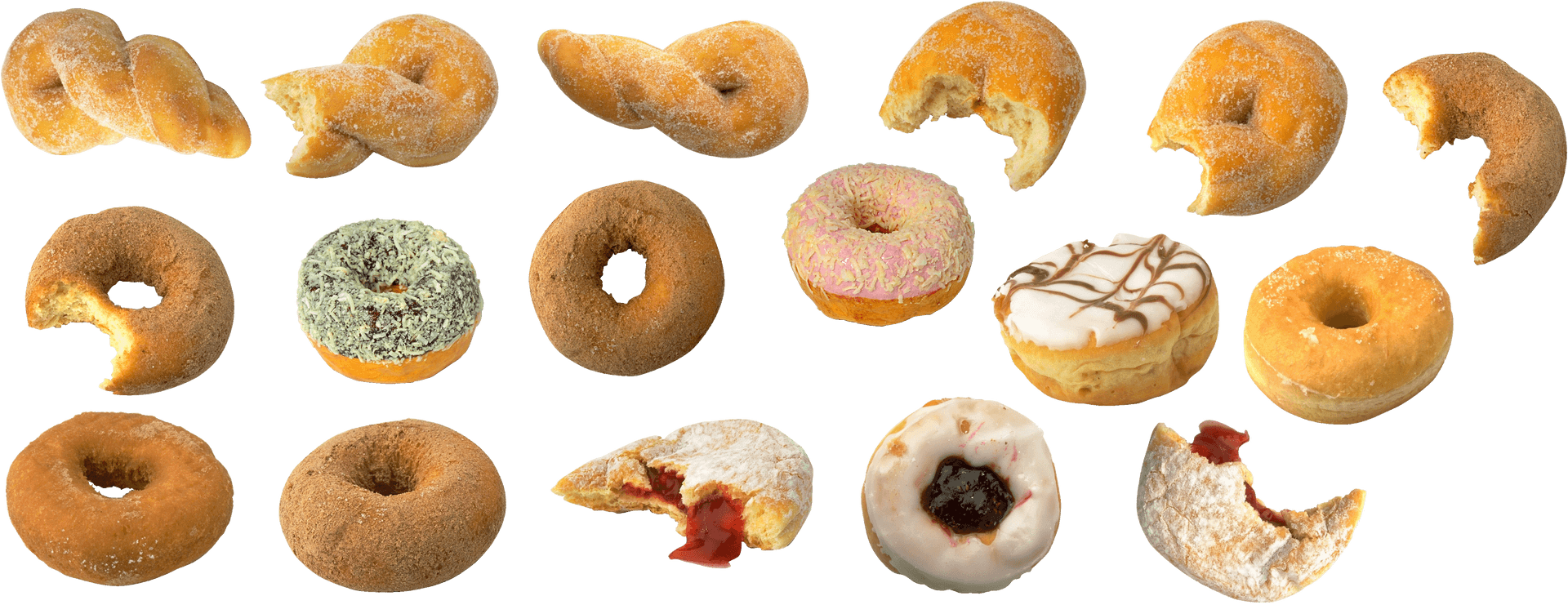 Assorted Donuts Transparent Background PNG