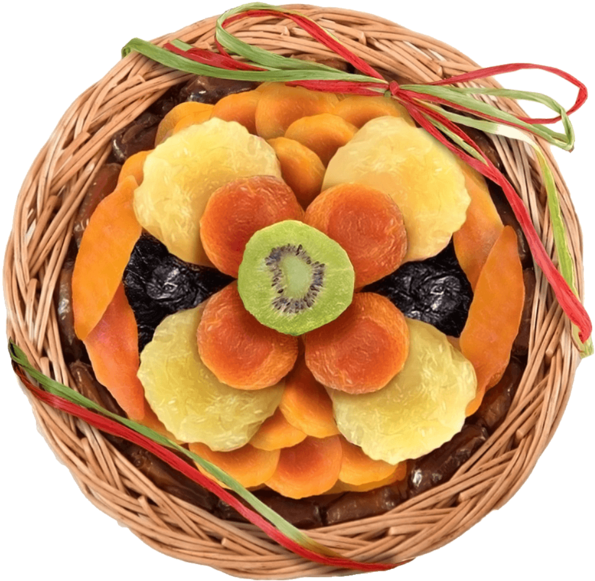 Assorted Dried Fruit Basket PNG