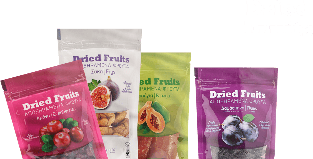 Assorted Dried Fruit Packages PNG