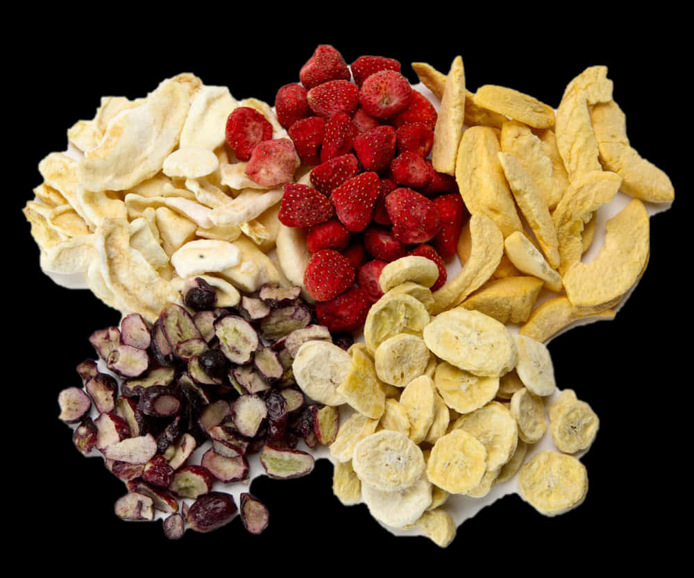 Assorted Dried Fruits Top View PNG