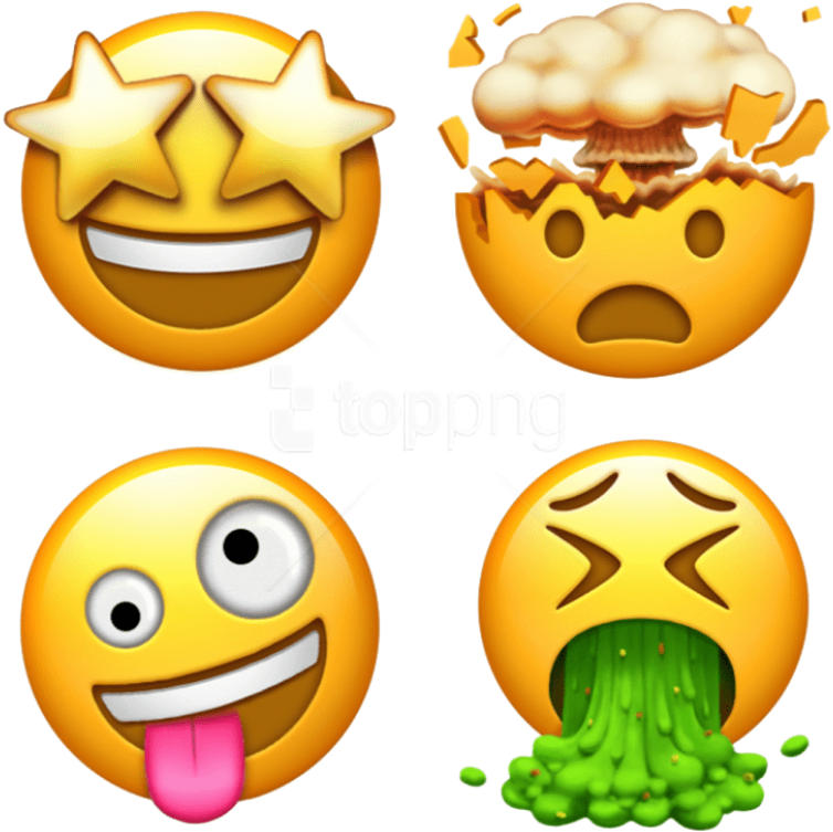 Assorted Emoji Expressions PNG