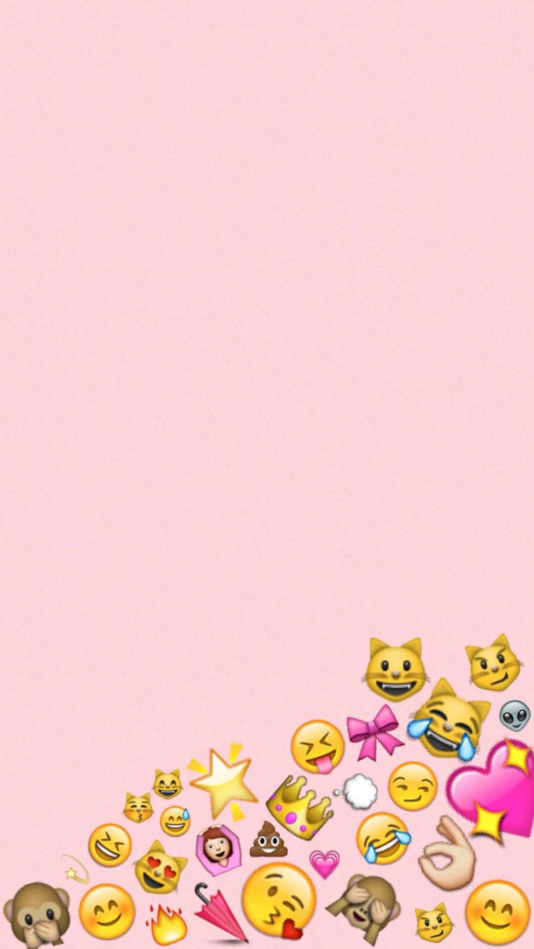 Assorted Emojison Pink Background Wallpaper