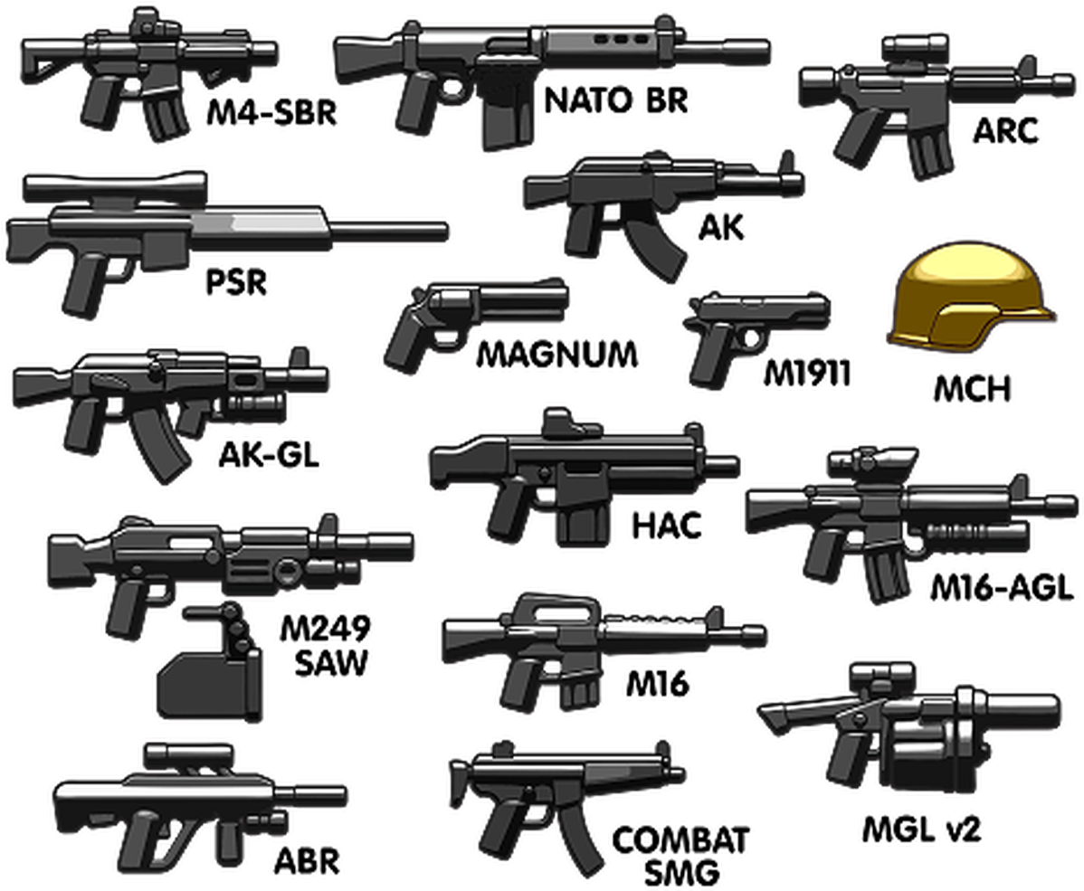 Assorted Firearmsand Military Equipment PNG
