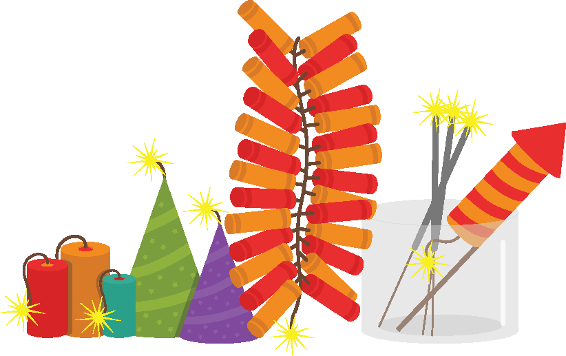 Assorted Firecrackers Illustration PNG