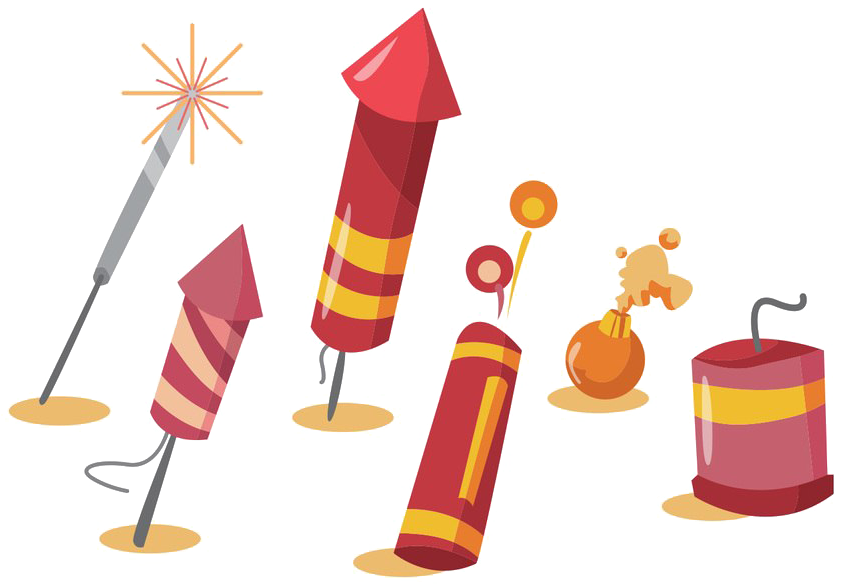 Assorted Firecrackers Illustration PNG