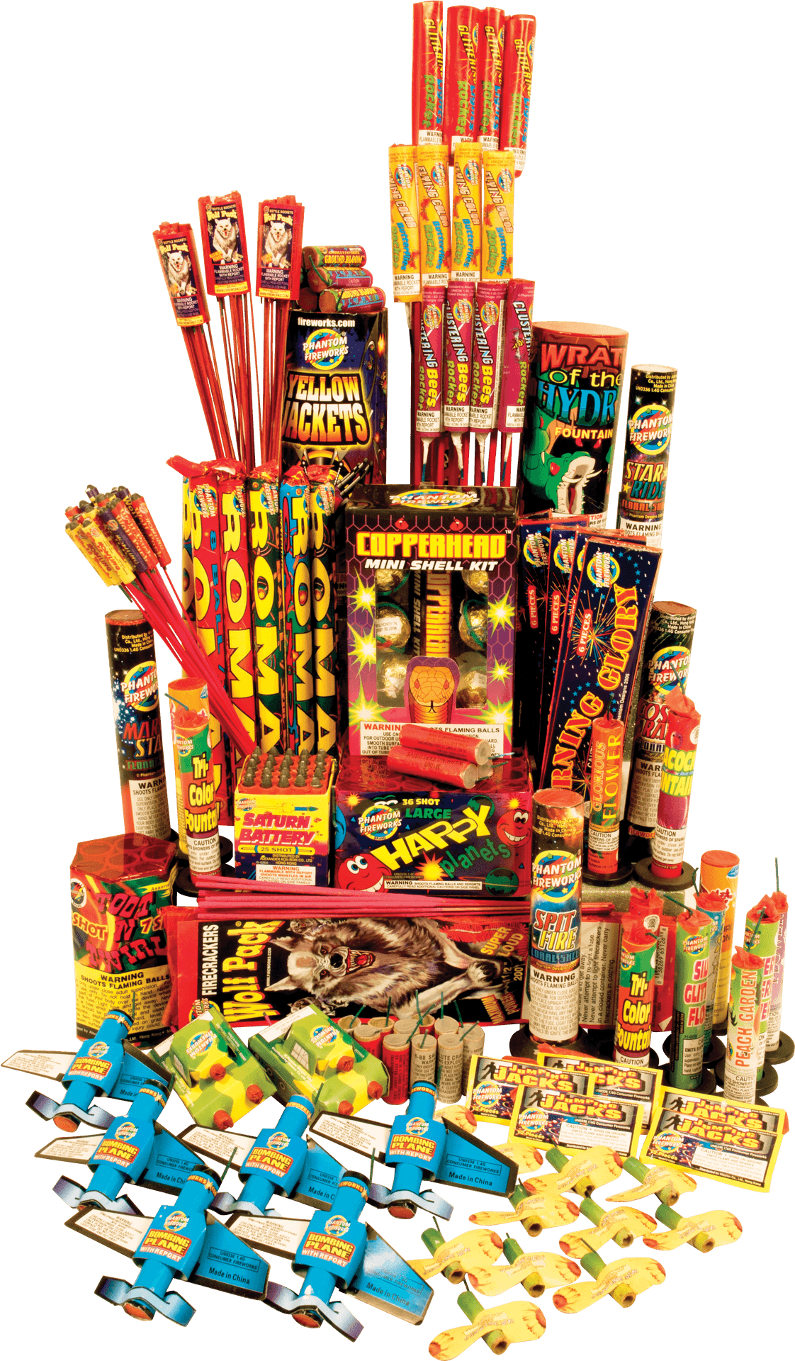 Assorted Fireworks Collection PNG
