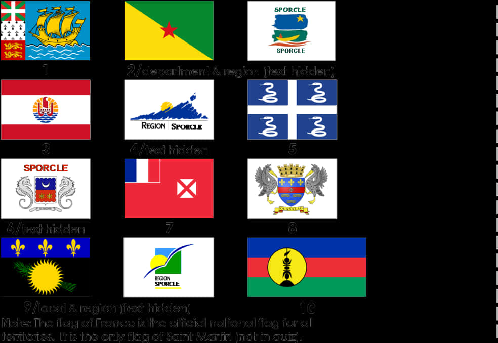 Assorted Flags Quiz Layout PNG