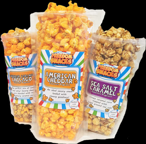 Assorted Flavored Popcorn Packs PNG