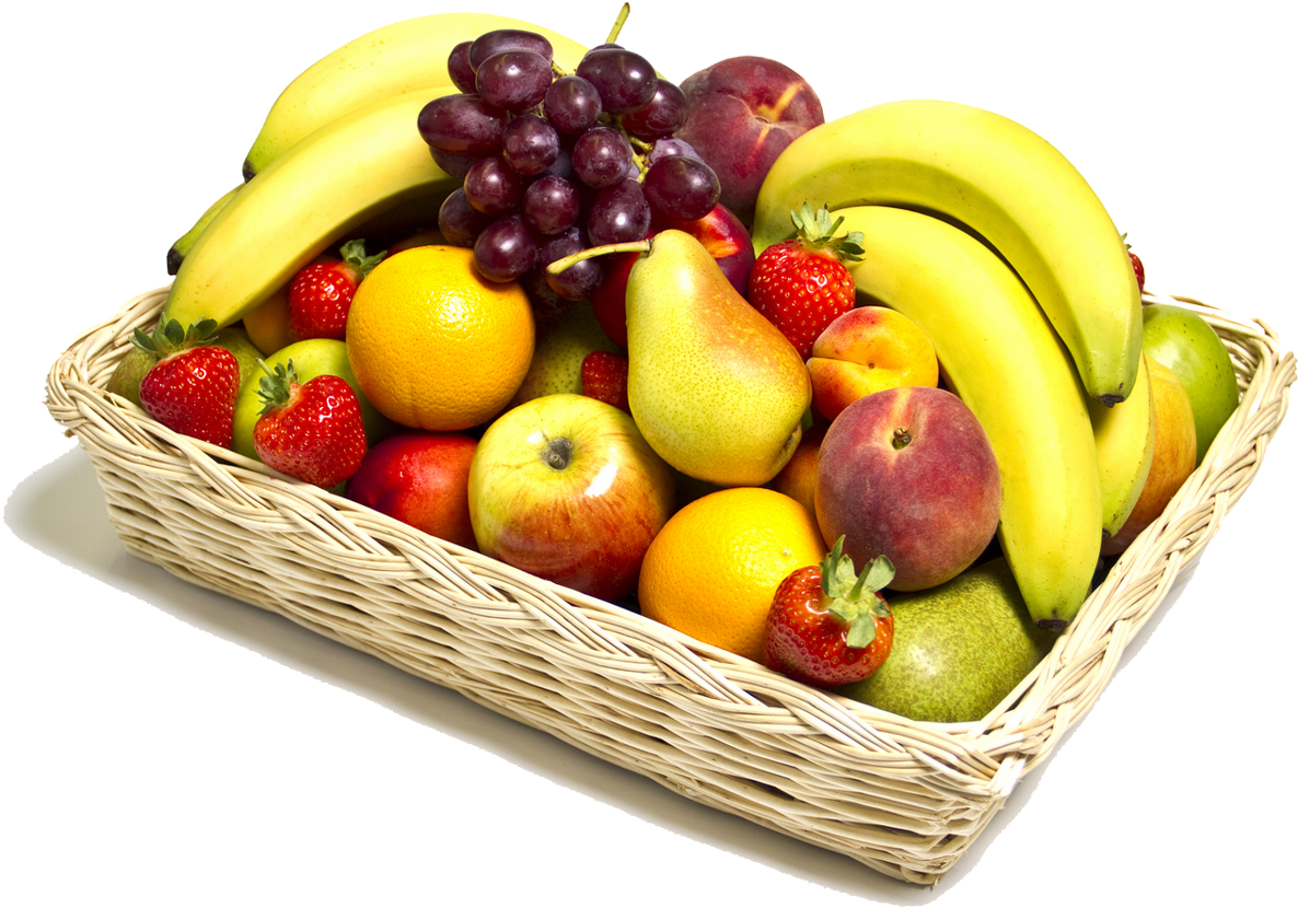 Assorted Fresh Fruit Basket PNG