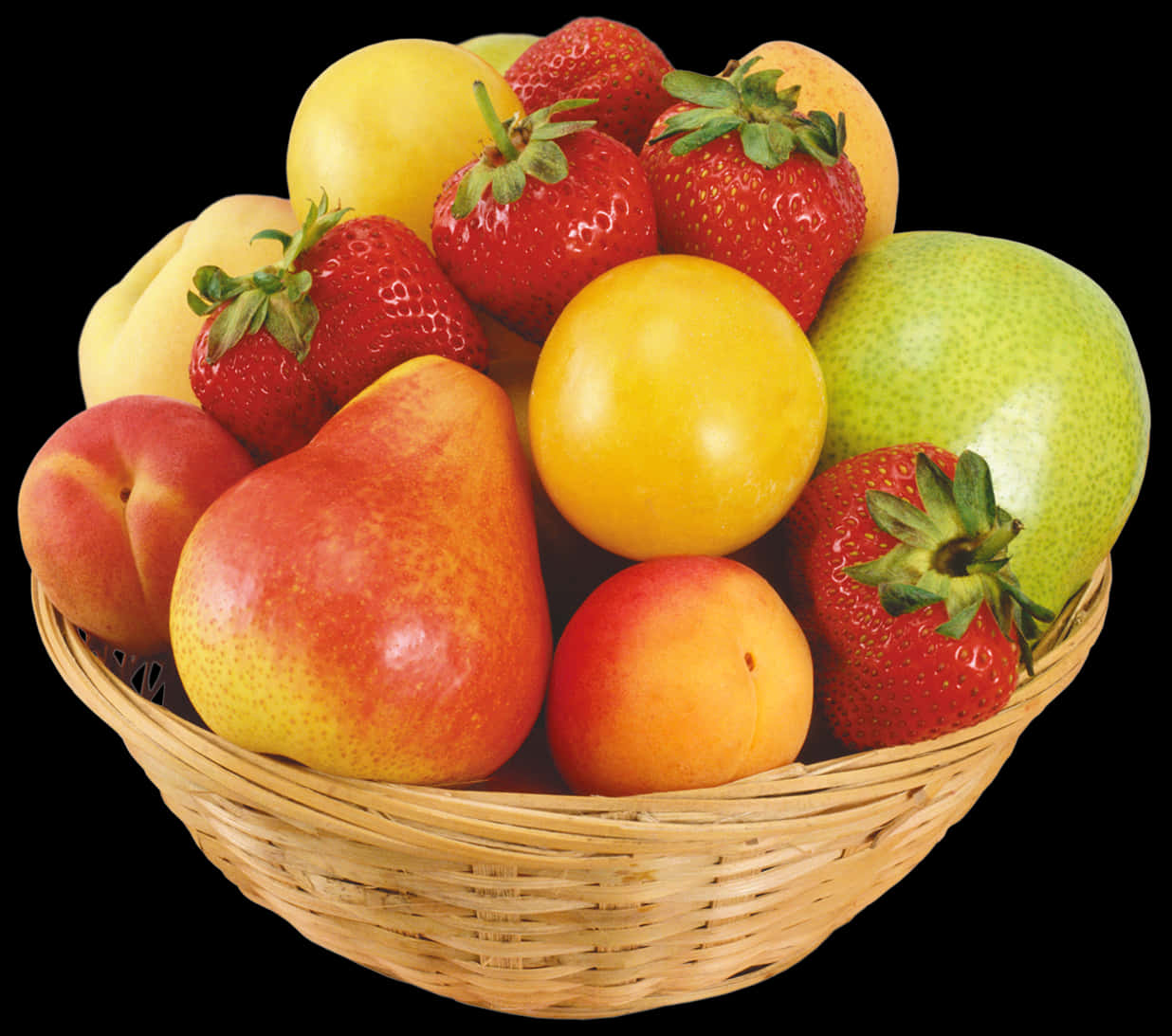 Assorted Fresh Fruit Basket PNG