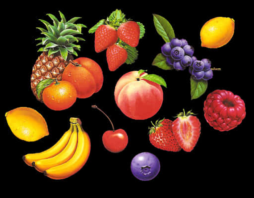 Assorted Fresh Fruit Collection PNG