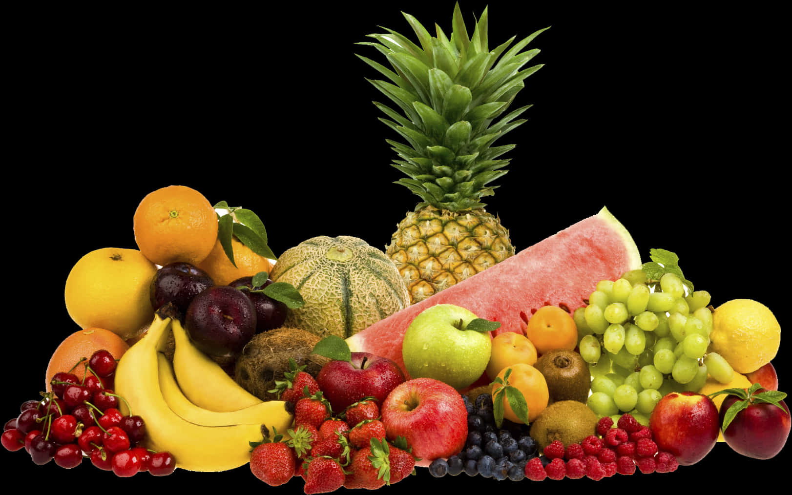 Assorted Fresh Fruits Display PNG