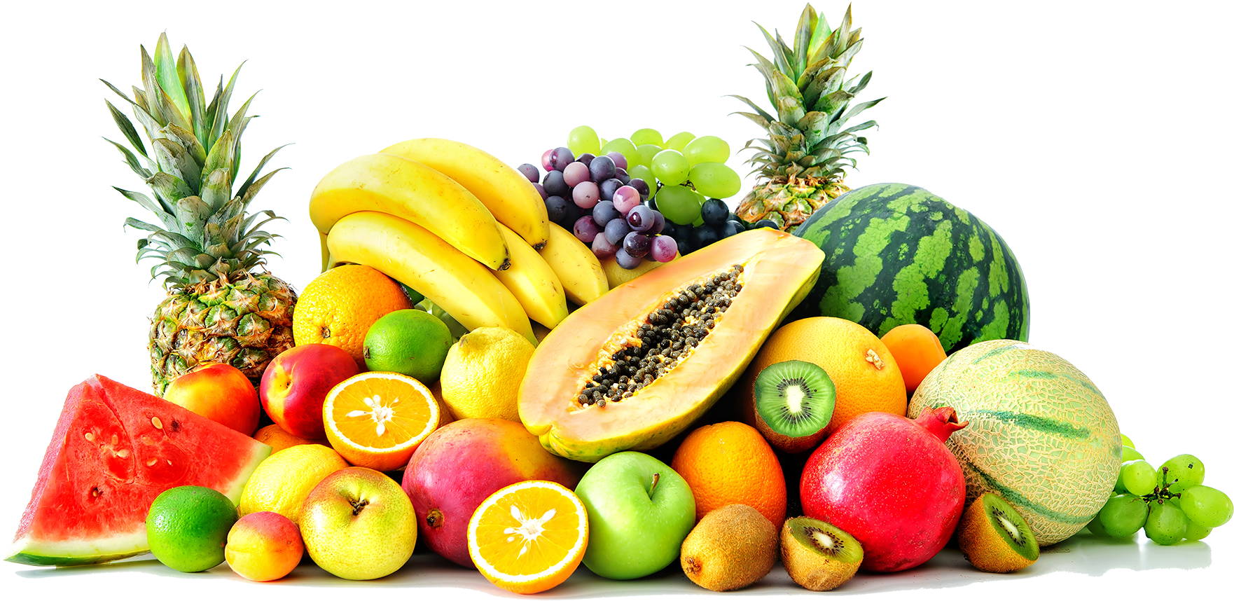 Assorted Fresh Fruits Display PNG