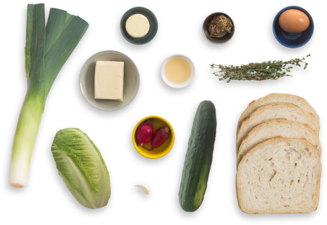 Assorted Fresh Ingredients Top View PNG