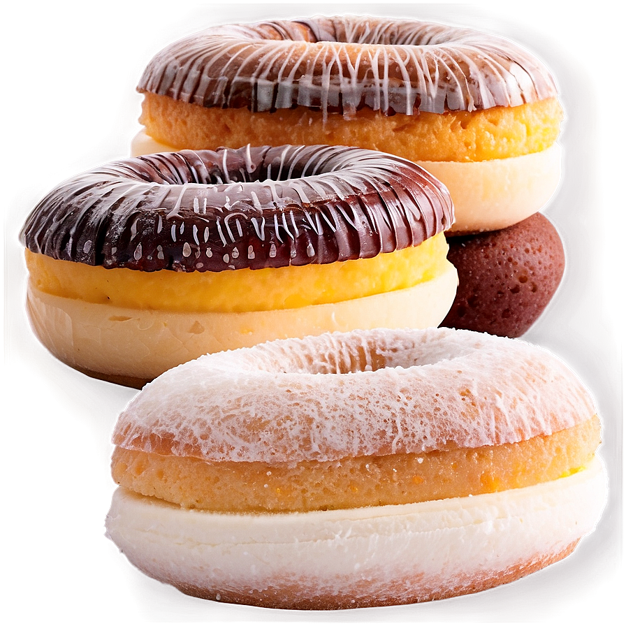 Assorted Frosted Donuts Stacked PNG