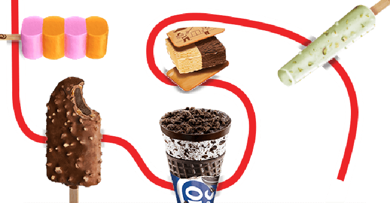 Assorted Frozen Desserts Collage PNG