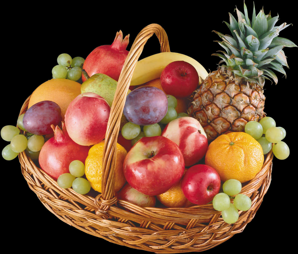 Assorted Fruit Basket PNG