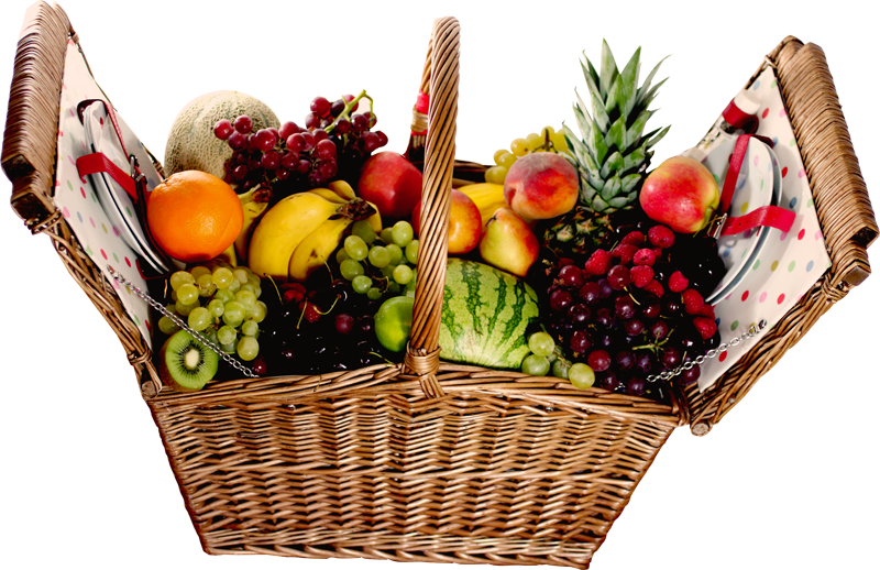 Assorted Fruit Basket PNG