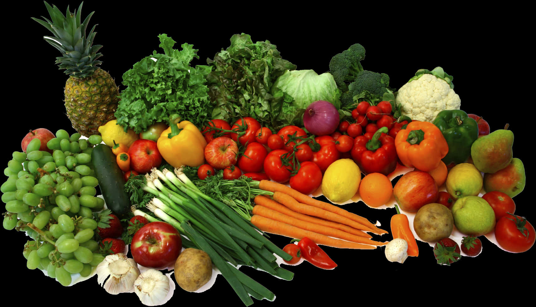 Assorted Fruitsand Vegetables Display PNG