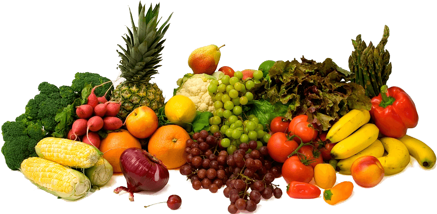 Assorted Fruitsand Vegetables Display PNG