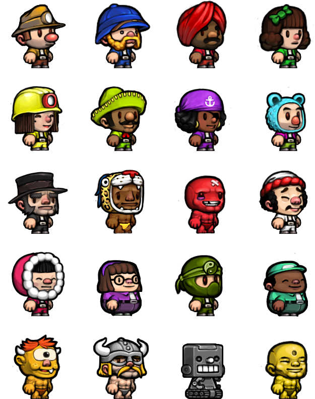 Assorted Game Characters Spritesheet PNG
