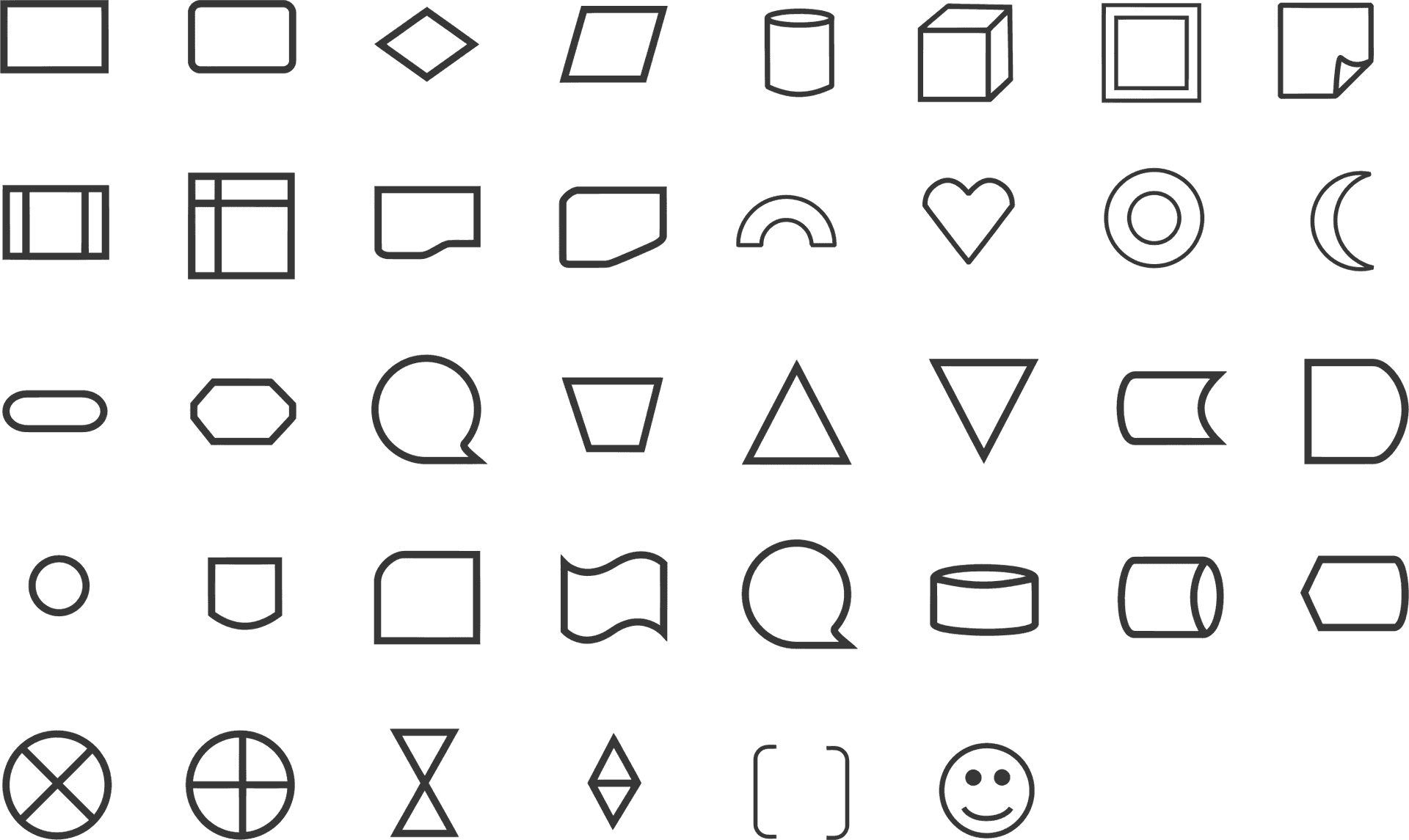 Assorted Geometric Shapes Background PNG