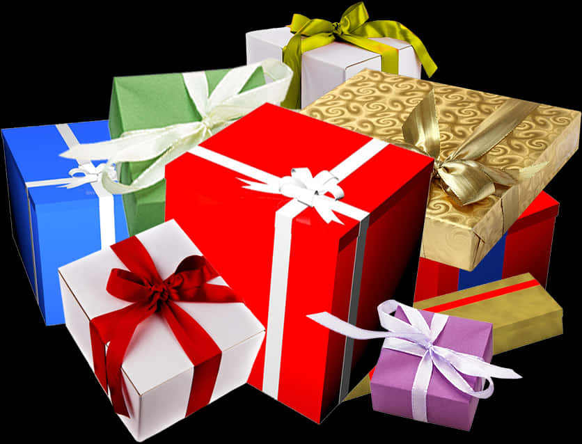 Assorted Gift Boxes Collection PNG