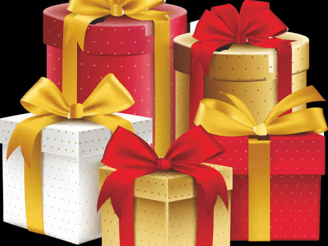 Assorted Gift Boxeswith Bows PNG