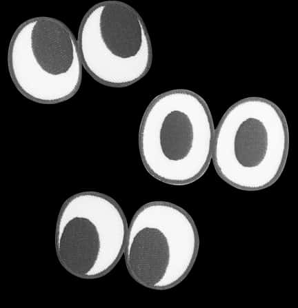 Assorted Googly Eyes Black White PNG