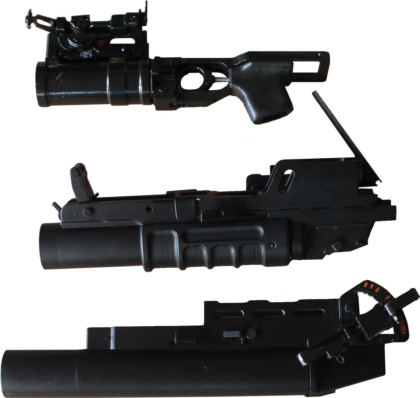 Assorted Grenade Launchers Parts PNG