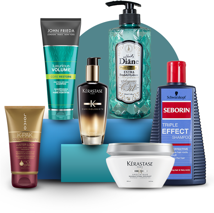 Assorted Hair Care Products Collection PNG