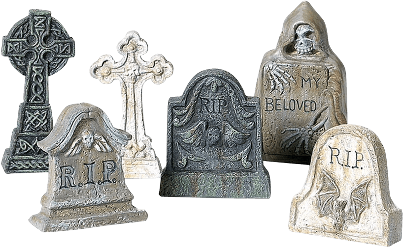 Assorted Halloween Tombstones Collection PNG