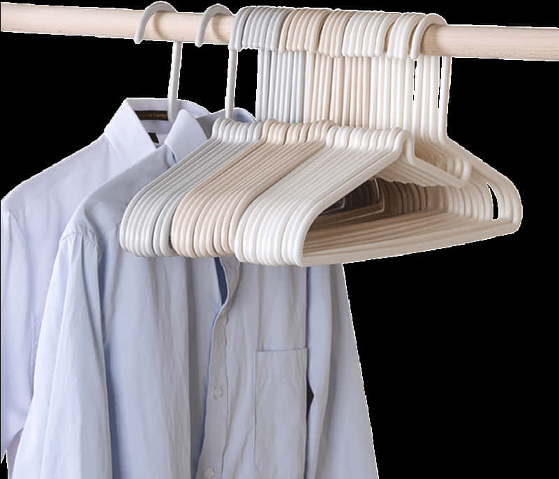 Assorted Hangers With Clothing PNG