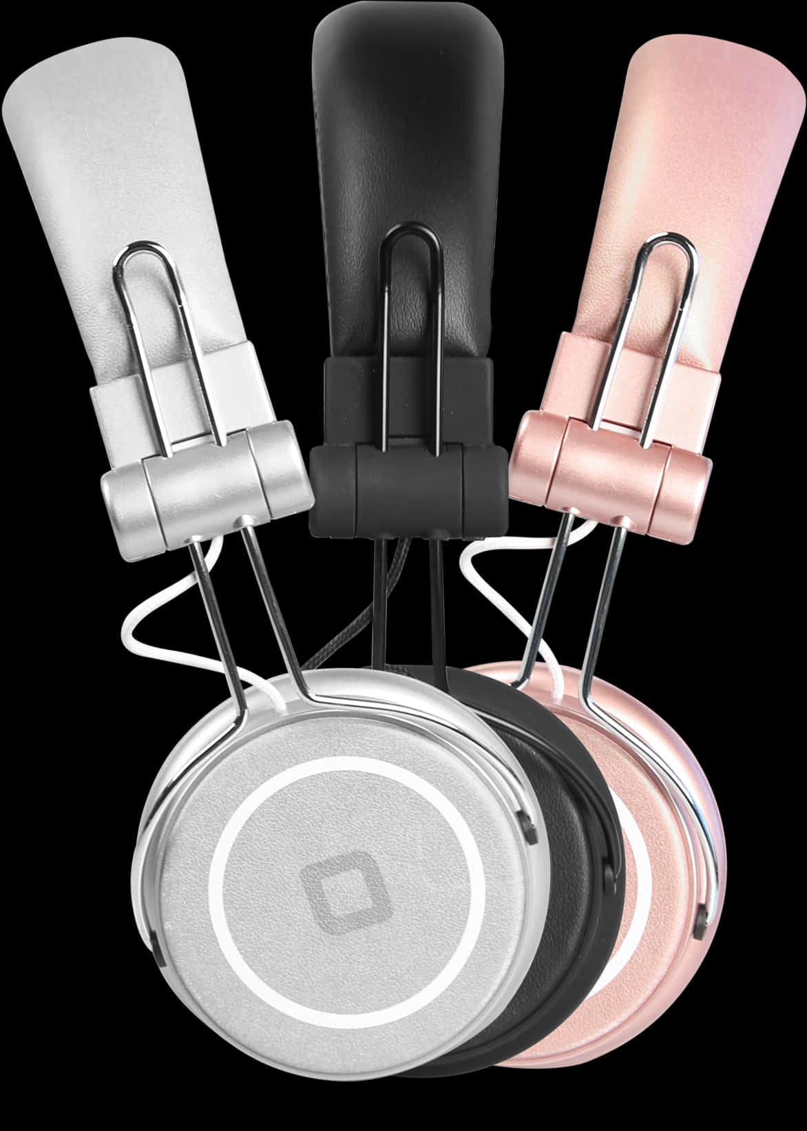 Stylish Headphones Trio PNG