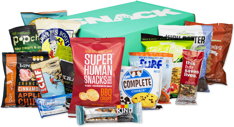 Assorted Healthy Snack Packages PNG