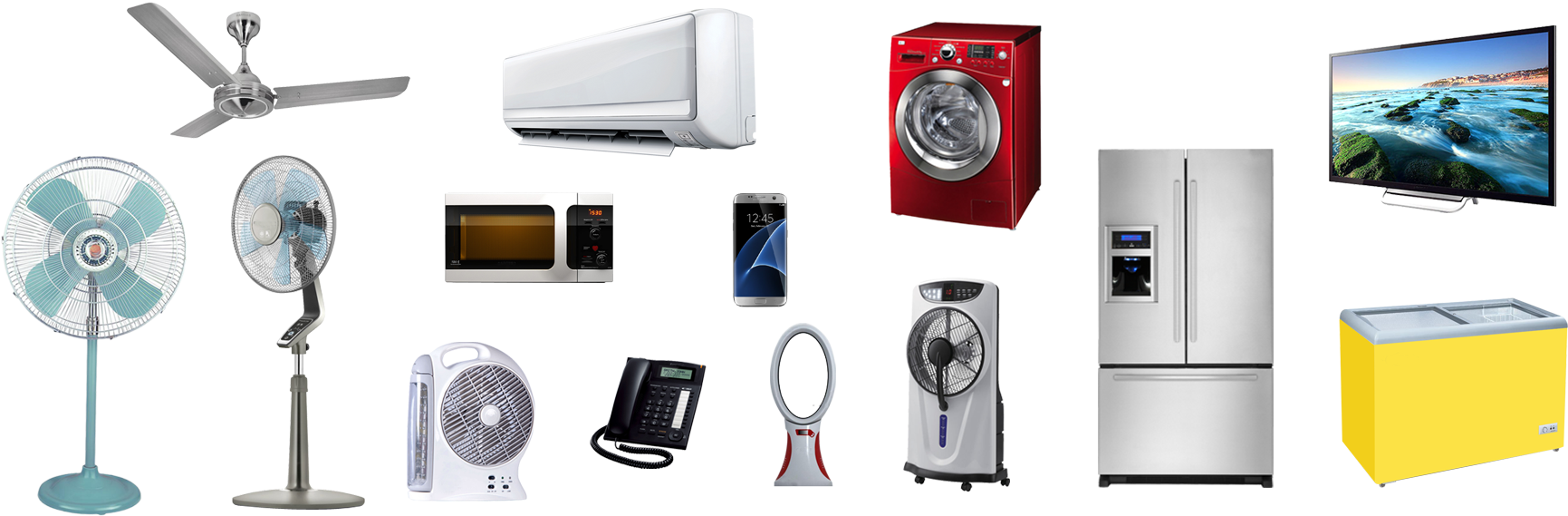 Assorted Home Appliances Collection PNG