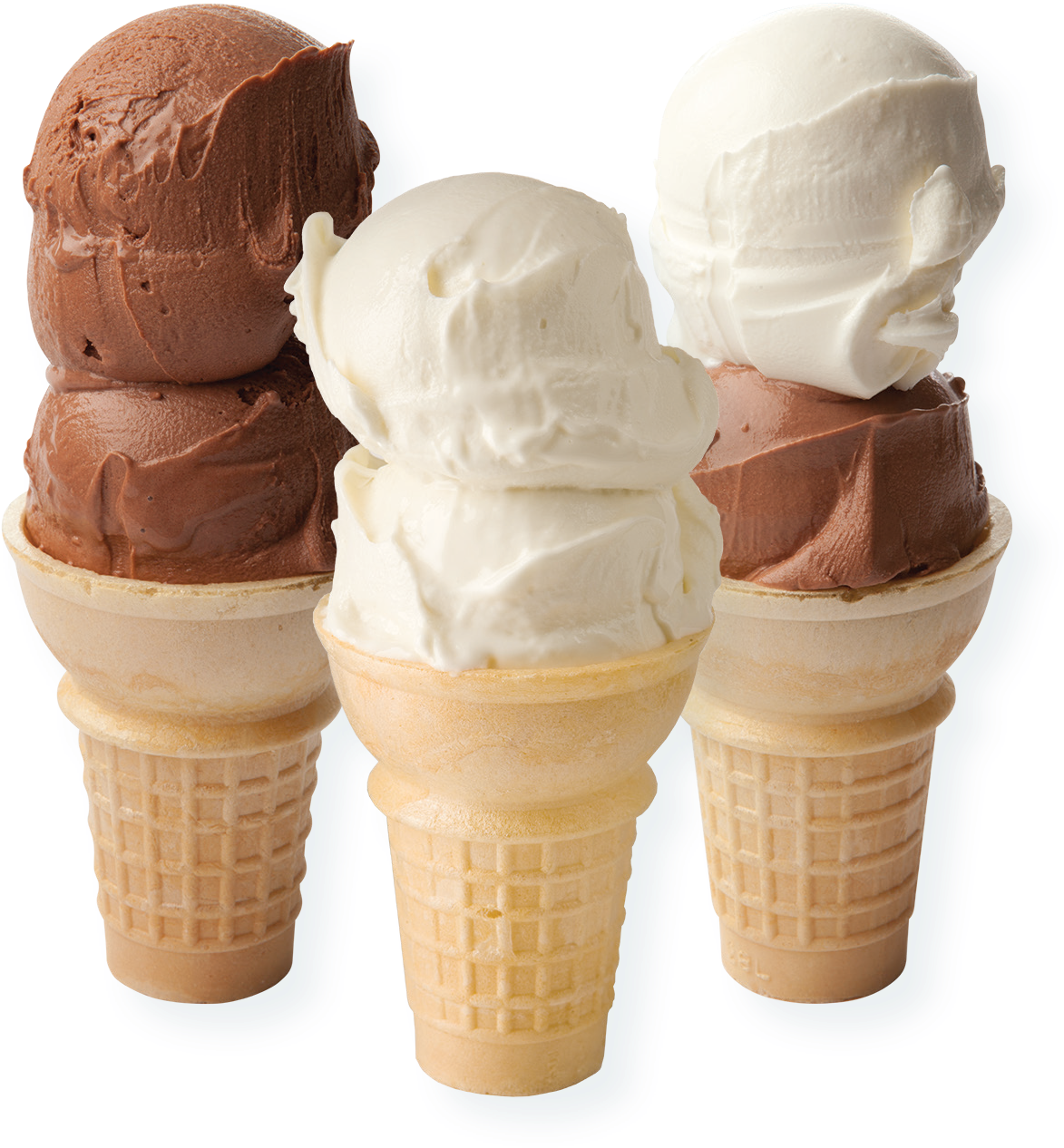 Assorted Ice Cream Cones PNG