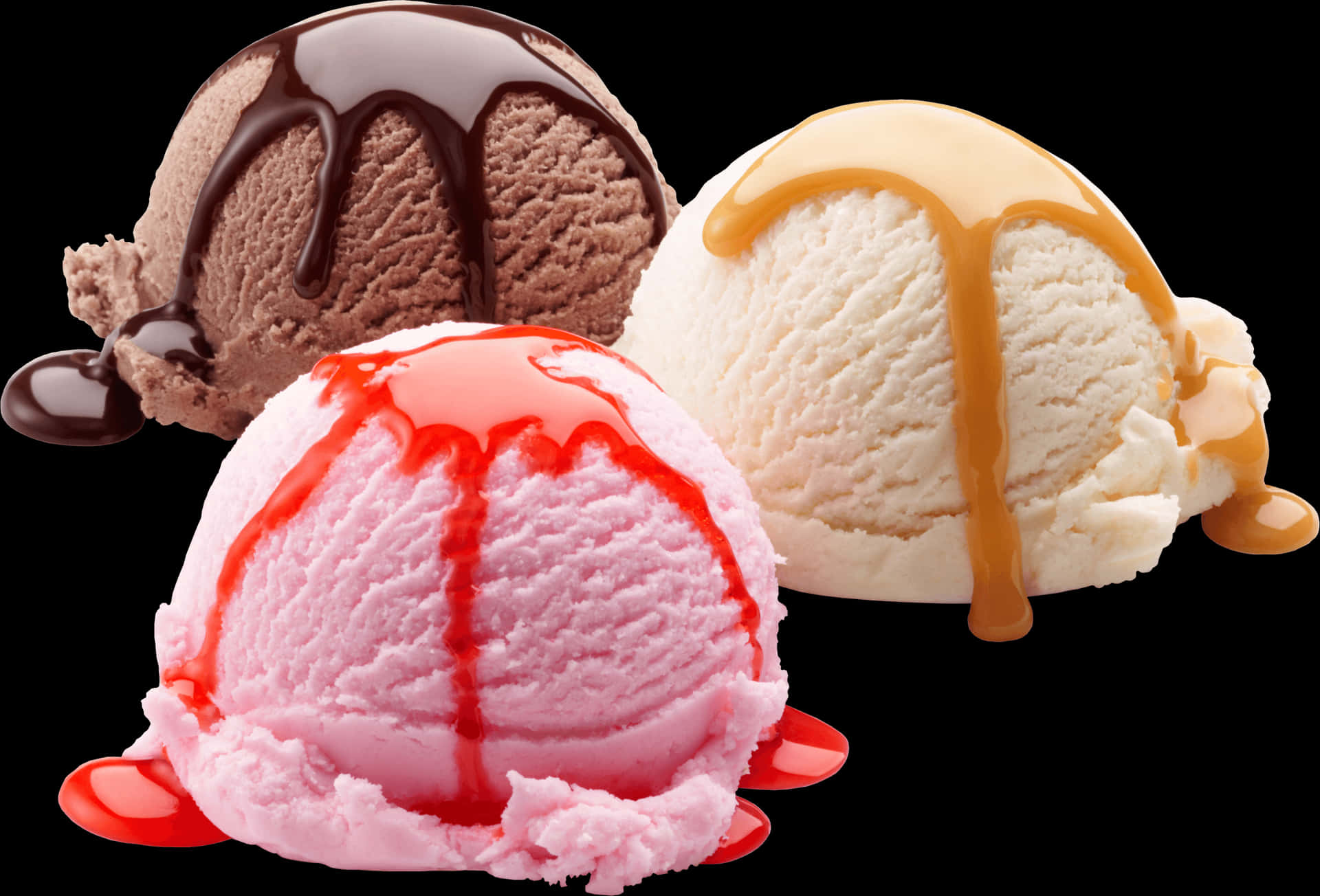 Assorted Ice Cream Scoops PNG