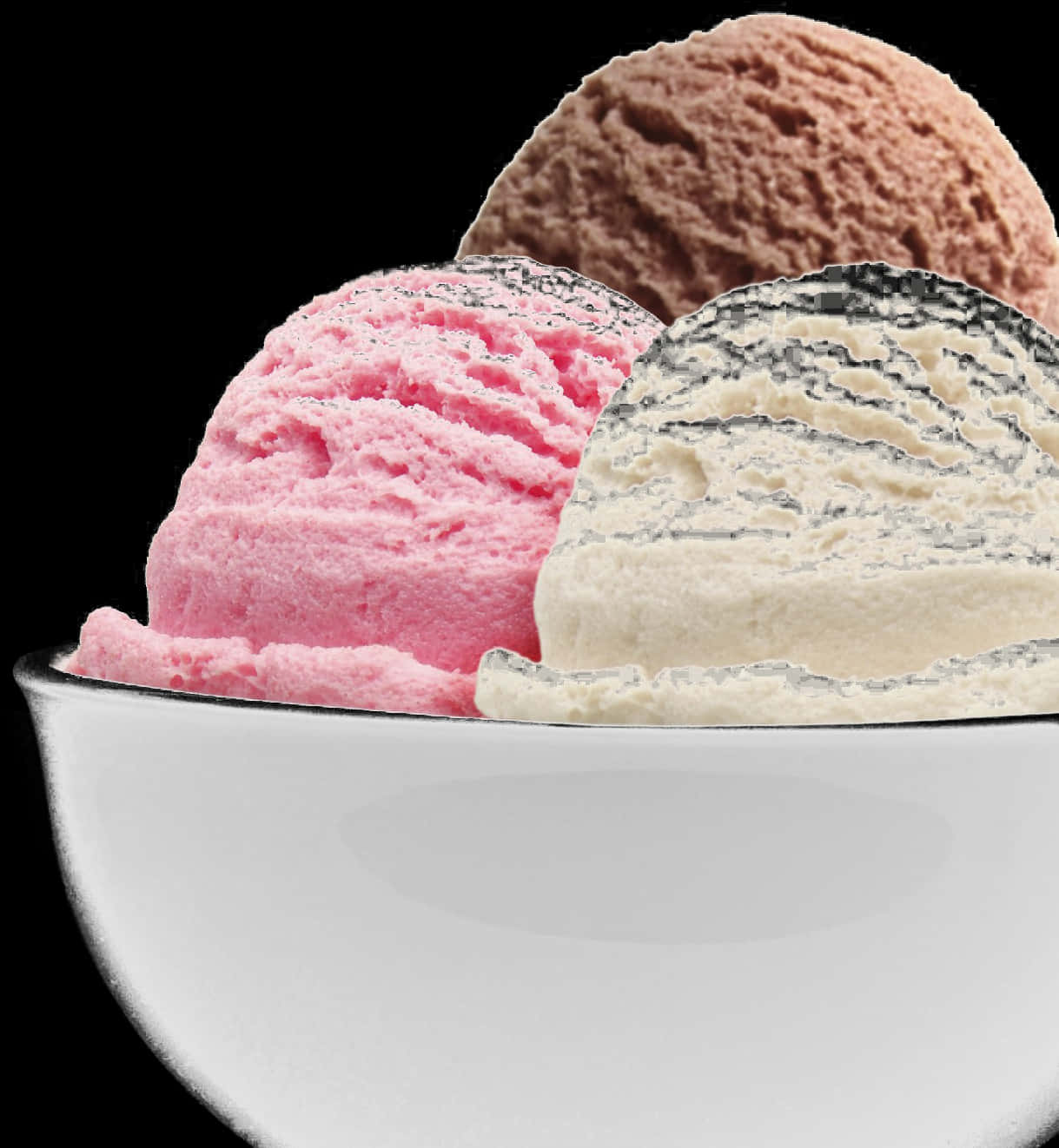 Assorted Ice Cream Scoopsin Bowl PNG