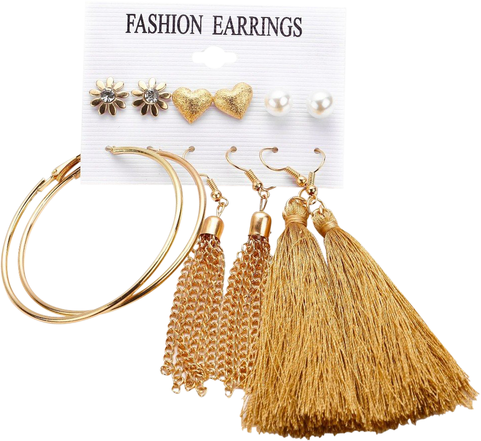 Assorted Imitation Earrings Set PNG
