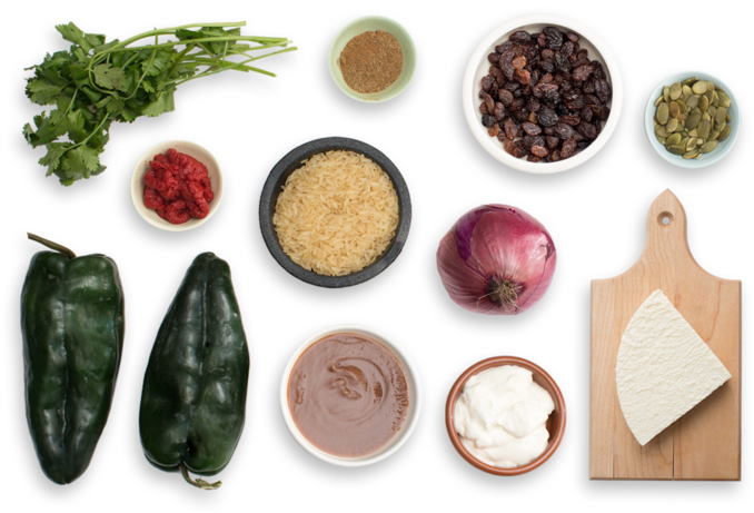Assorted Ingredients Top View PNG