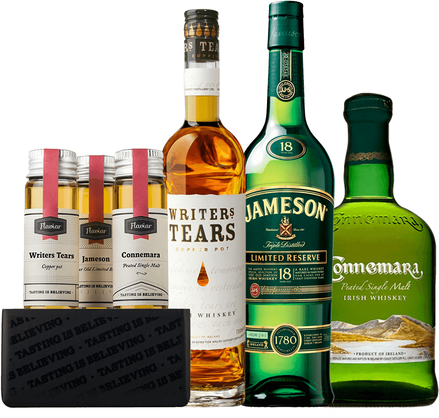 Assorted Irish Whiskey Selection PNG