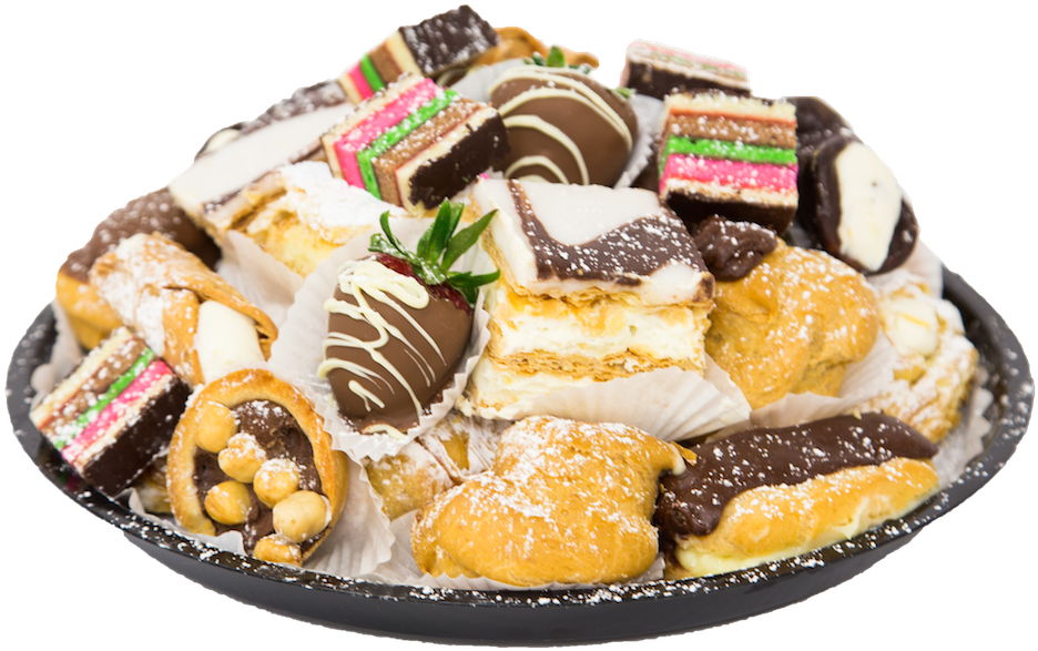 Assorted Italian Pastries Platter PNG