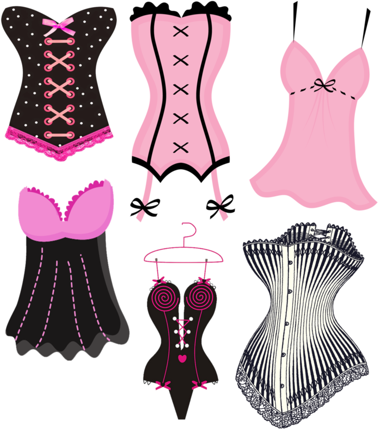 Assorted Lingerie Styles Illustration PNG