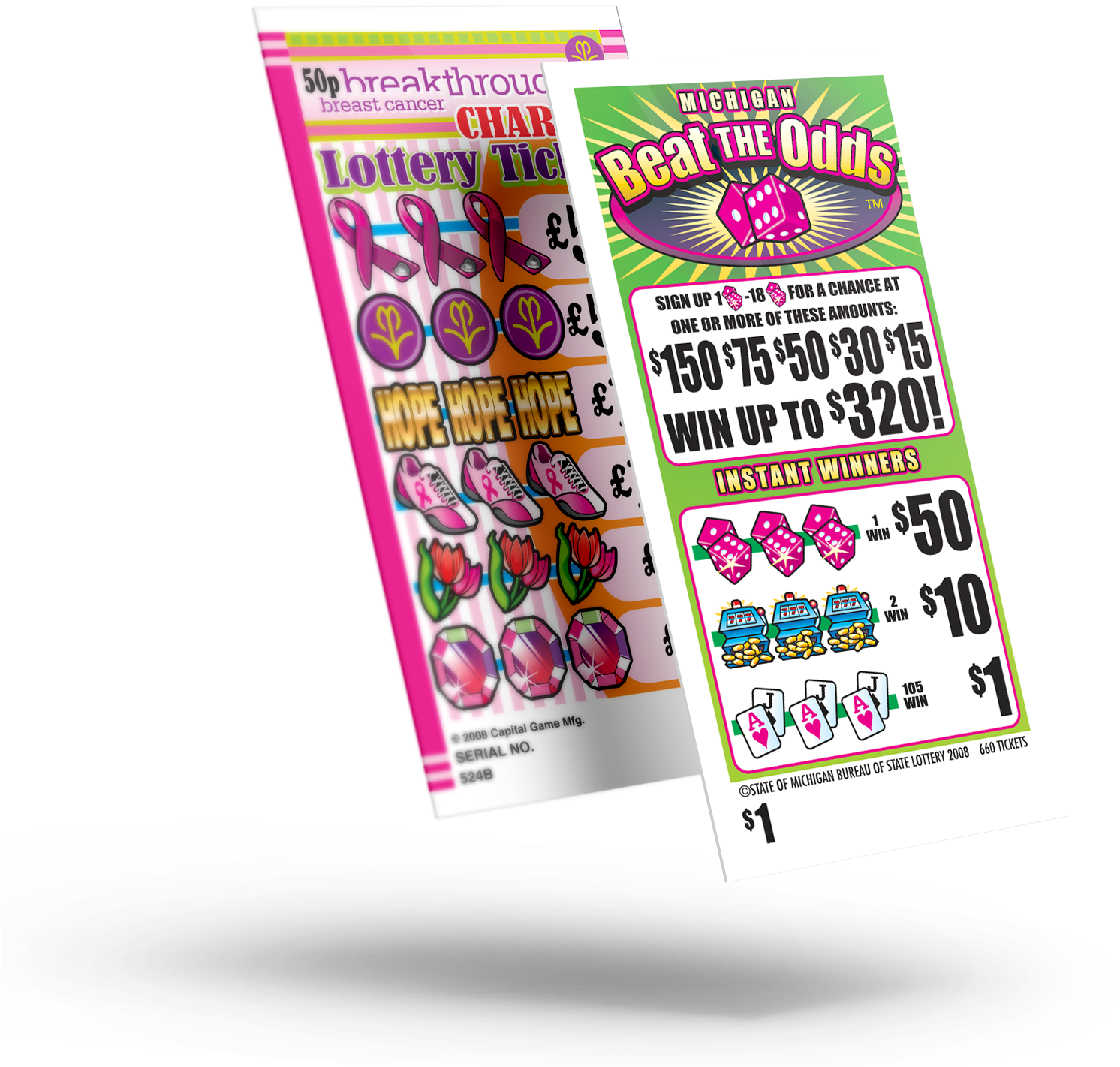 Assorted Lottery Tickets PNG