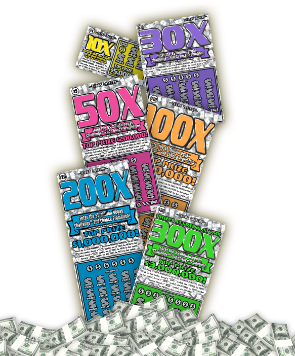 Assorted Lottery Ticketsand Cash PNG