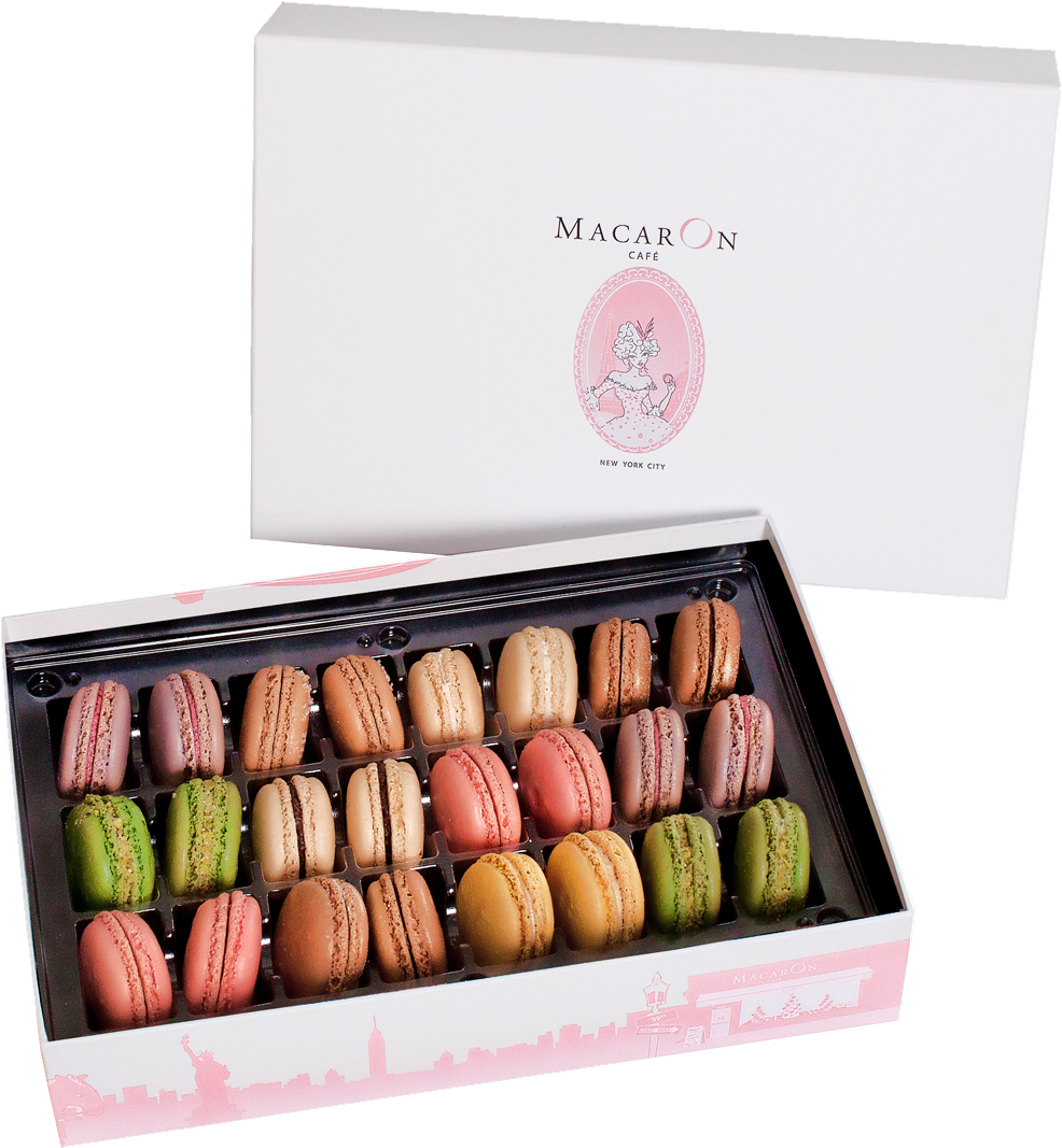 Assorted Macaronsin Gift Box PNG
