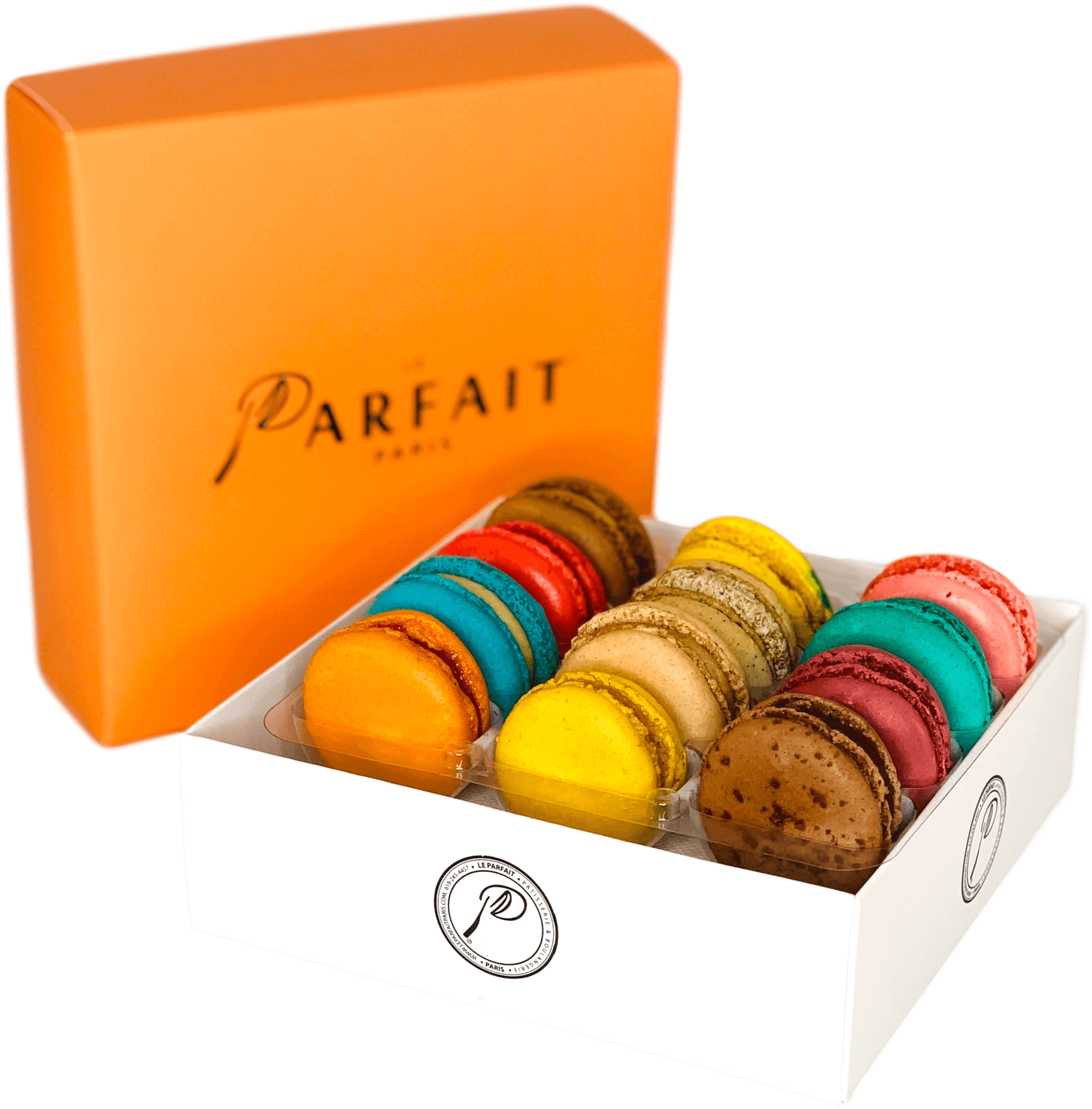 Assorted Macaronsin Parfait Box PNG