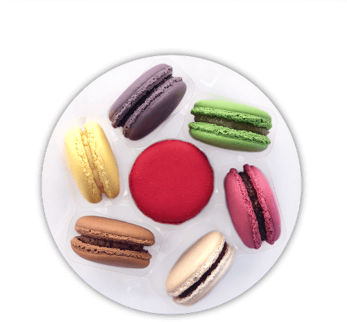 Assorted Macaronson Plate PNG